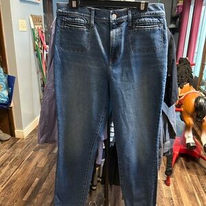 Express Women's Straight Leg Blue Jeans